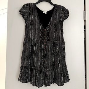 Vici’s Skylar & Madison, Black with White Pattern, Buttondown Babydoll Dress